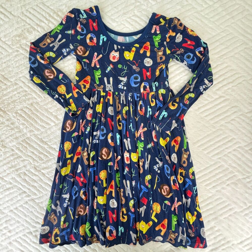 Little Sleepies Play by Little Sleepies Size 7 Bamboo Alphabet Twirl Dress L/S